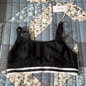 Onzie Black Sports Bra with White Trim